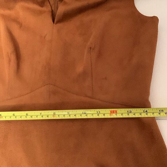 Alex Marie Faux Suede V-Neck Zipper Closure Brown Size 4 - Picture 5 of 10